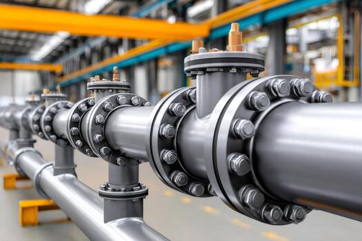 industrial-pipeline-system-with-valves-connecting-pipes-in-factory-photo